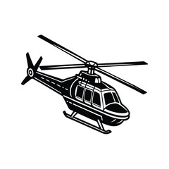 Helicopter seloutte vector black design