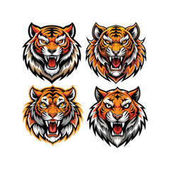 Tiger Head 4 pes set design 1