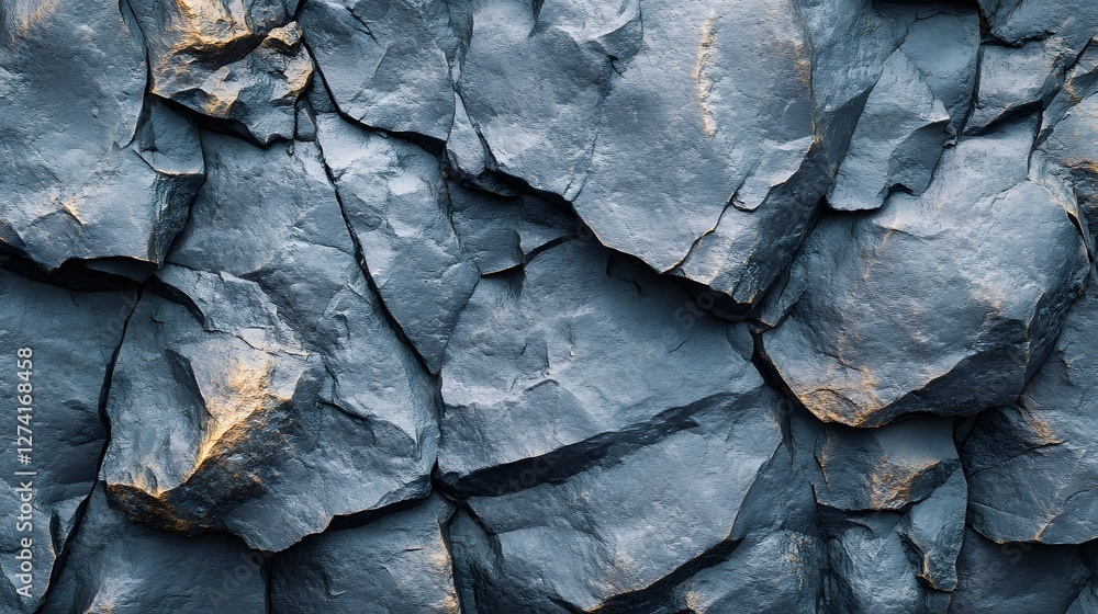 Poster image showcasing a stunning texture of dark grey rocks, creating a dramatic and visually captivating