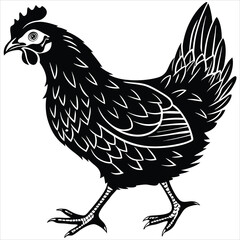 silhouette chicken image on white background
