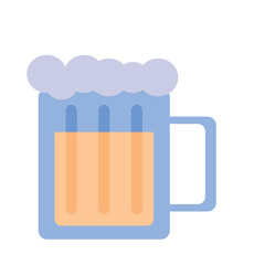 Vector image of a beer glass icon with a white background