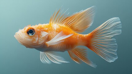 Fototapeta premium A sea robin fish with wing-like fins, side profile, clean and minimalistic shot