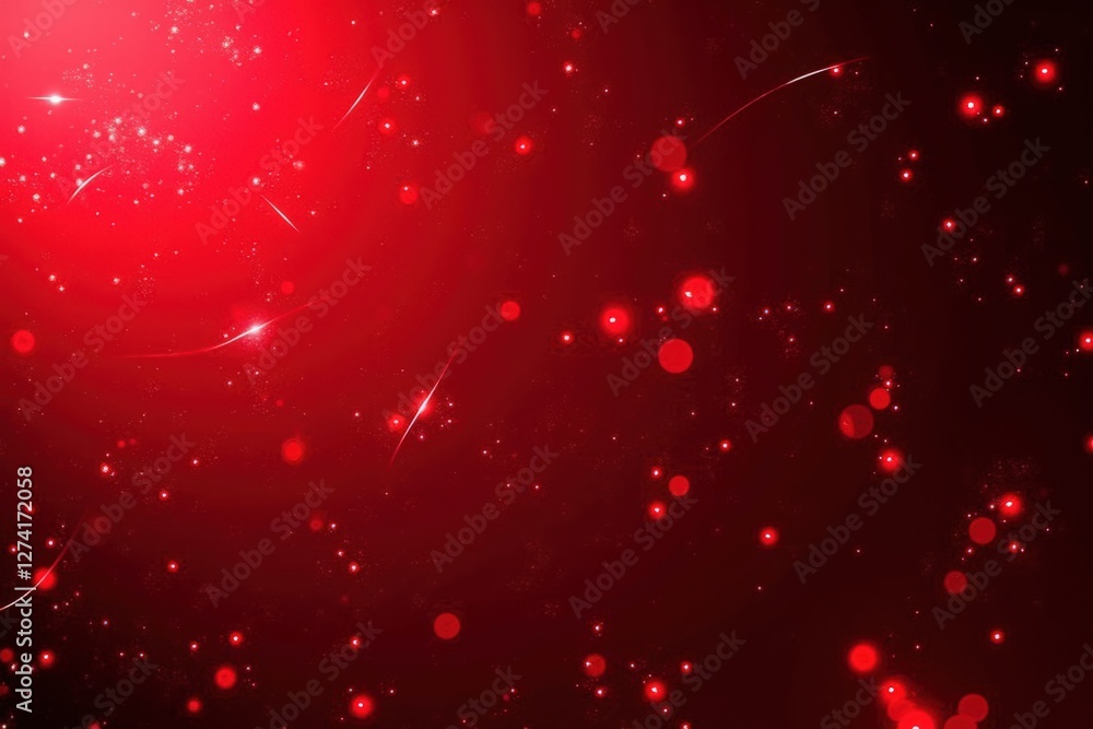 Poster a stunning display of vibrant red bokeh lights on a dark background creating an enchanting atmospher