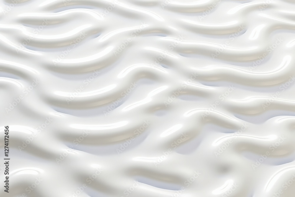 Poster abstract white surface with wavy texture and smooth curves reflecting light in a subtle, ethereal ae