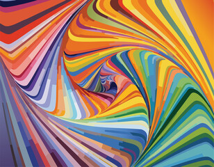 Dynamic swirl of colorful abstract patterns digital design artwork vibrant visuals creative space artistic perspective modern aesthetic for graphic design enthusiasts