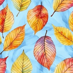 Obraz premium Autumn leaves seamless pattern