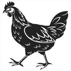 silhouette chicken image on white background