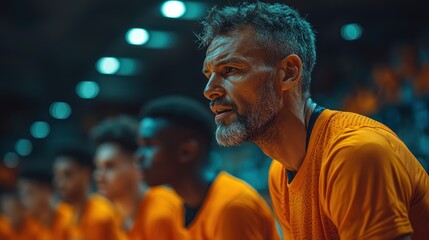 Obraz premium Basketball Coach's Intense Focus