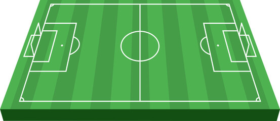 Football fields top view. Soccer grass fields with chalk lines. Green grass field background. Vector Football - Soccer Field. Scheme and marking of the football