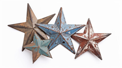 Obraz premium rusty metal star isolated on white