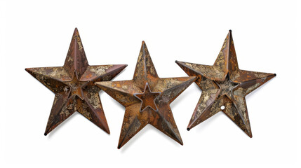 Obraz premium rusty metal star isolated on white