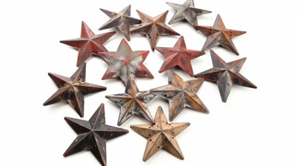 Obraz premium rusty metal star isolated on white
