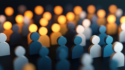 Diverse Community Connected by Glowing Threads in Digital