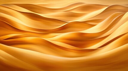 Fototapeta premium A mesmerizing view of golden sand dunes, flowing smoothly in elegant waves under warm sunlight. This image captures the serene beauty of nature's undulating topography.
