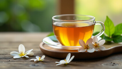 Herbal Tea and Flowers, Calm and Refreshing