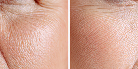 Fototapeta premium Comparative Close-up of Wrinkled and Smooth Skin Textures