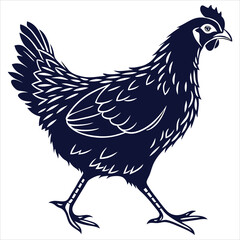 silhouette chicken image on white background