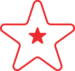 red star vector on white