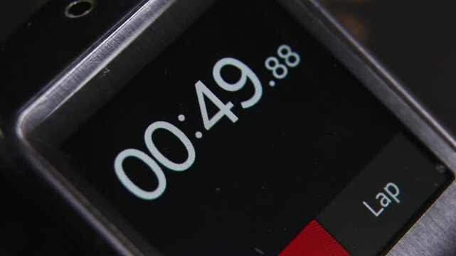 Close up of a smartwatch face with various functions
