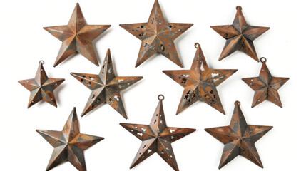 Obraz premium rusty metal star isolated on white