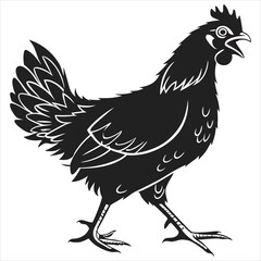 silhouette chicken image on white background