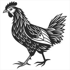 silhouette chicken image on white background