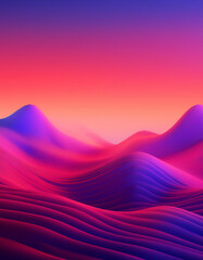 Surreal Landscape of Colorful Dunes at Sunset Gradient Landscape Wallpaper Background