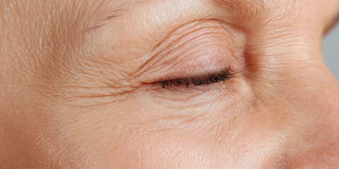 Fototapeta premium Close-up of Eye and Periorbital Wrinkles