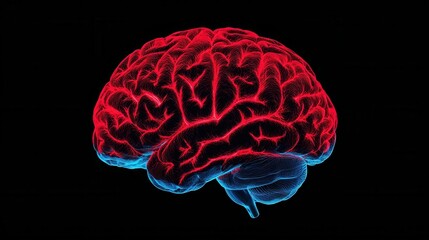 Glowing Interconnected Brain Neural Network Symbolizing Intellect and Mental Processing