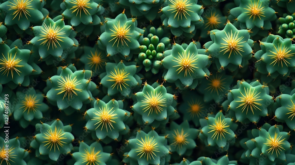 Poster a captivating close-up image showcasing the intricate details and vibrant green color of numerous ca
