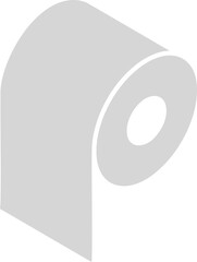 Toilet paper roll or tube icon design, template for wc. Bathroom hygiene icons, kitchen cleaning towel. Blank soft scroll product.