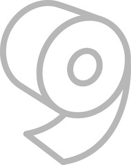 Toilet paper roll or tube icon design, template for wc. Bathroom hygiene icons, kitchen cleaning towel. Blank soft scroll product.