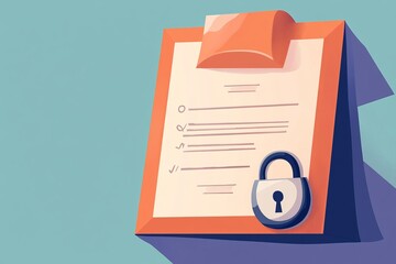 A piece of paper secured with a padlock symbolizing confidentiality and information protection
