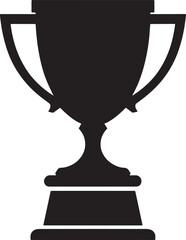 Trophy sign icon. Trophy cup. Champion cup winner trophy award. Black silhouette of trophy cup. Vector illustration