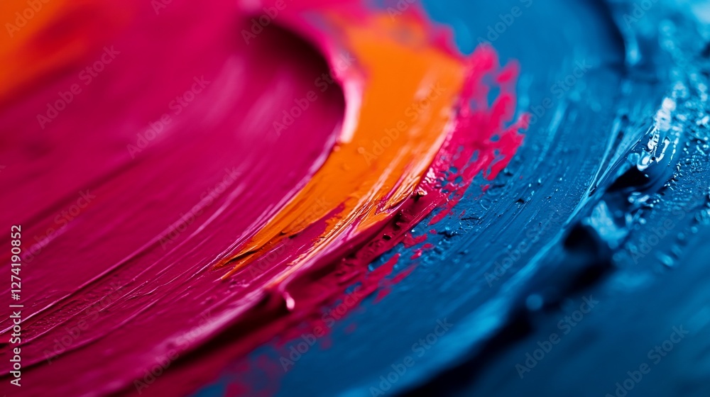 Poster vibrant brushstrokes create a textured abstract expressionistic background