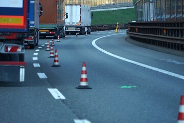 Truck traffic jam on the Brenner motorway