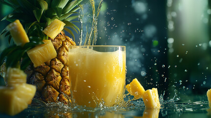 Refreshing fruit beverages in glasses