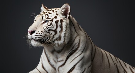 Obraz premium Majestic Tiger in the Wild: Close-Up Portrait of a Fierce Predator in Natural Habitat, Perfect for Wildlife and Nature Themes