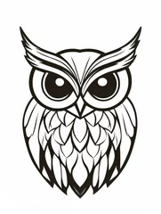  Intricate black and white owl design with bold feather patterns © anyatachka95