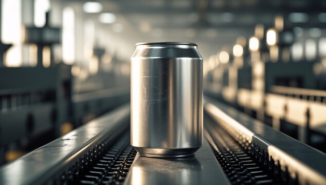 can, metal can, can manufacturing, can factory, silver can, can on conveyor belt, soft drink can, beer can, can mockup, factory,