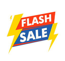 Modern minimal flash sale banner template. All layered and grouped. Vector.