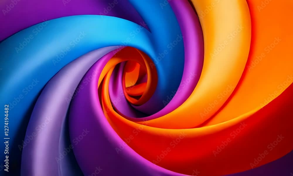 Poster a vibrant swirl of colorful fabric, creating a dynamic and energetic visual.