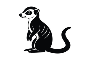 Cute meerkat silhouette vector illustration.
