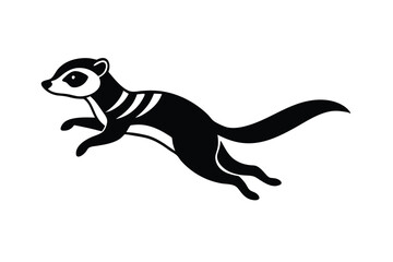 Cute meerkat silhouette vector illustration.