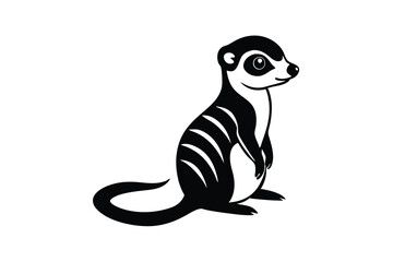 Cute meerkat silhouette vector illustration.
