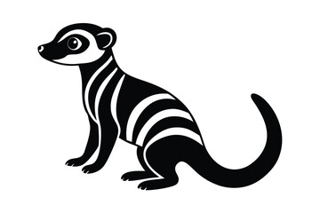 Cute meerkat silhouette vector illustration.