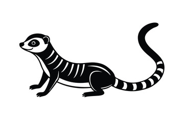 Cute meerkat silhouette vector illustration.