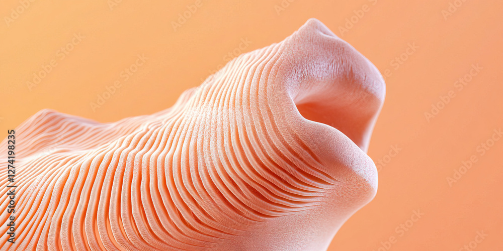 Poster three-dimensional layered structure in peach