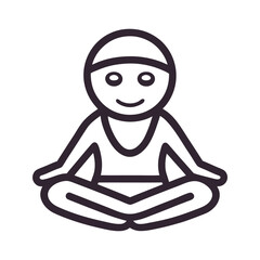 Minimalist Meditation Yoga Style Icon Vector Design