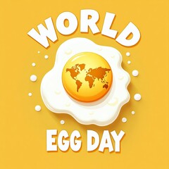 Cartoon World Egg Day graphic celebrates global egg-loving culture.